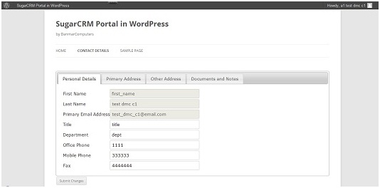 Portal for WordPress interface